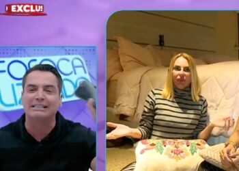 Esposa de Stênio Garcia se revolta com Leo Dias e chora na TV