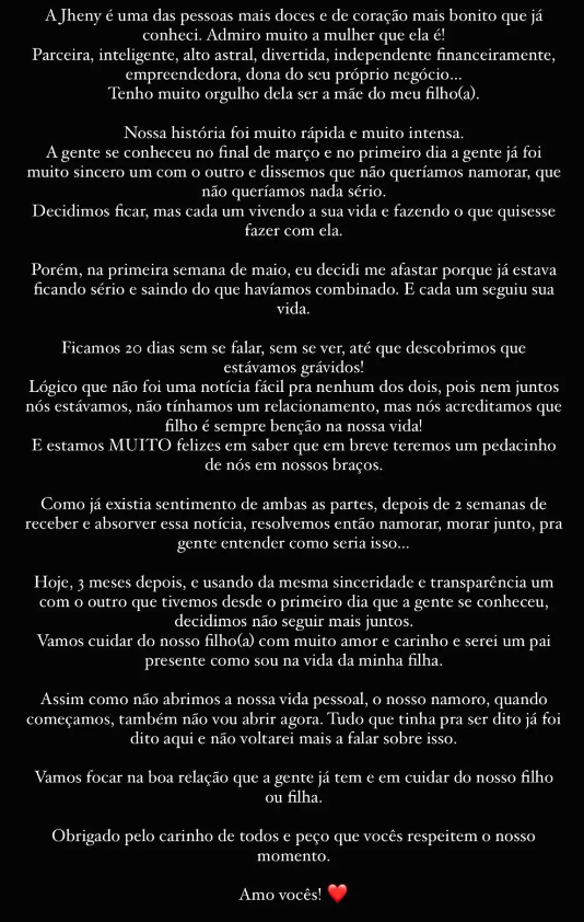 Comunicado de Arthur Aguiar