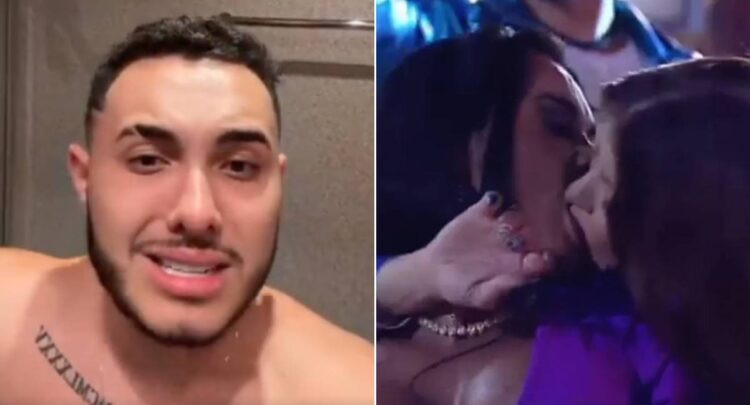 Beijo de Simioni e Jaquelline